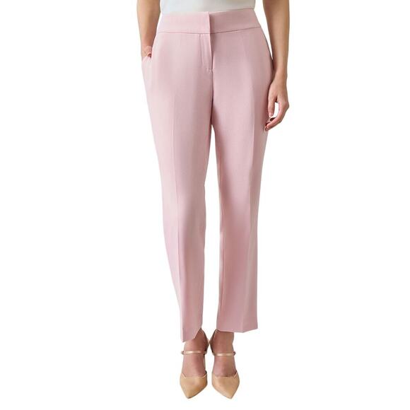 Kasper Harlow Stretch Crepe Dress Pants Women’s 8 Pink NWT Slim Straight Leg - Picture 1 of 13